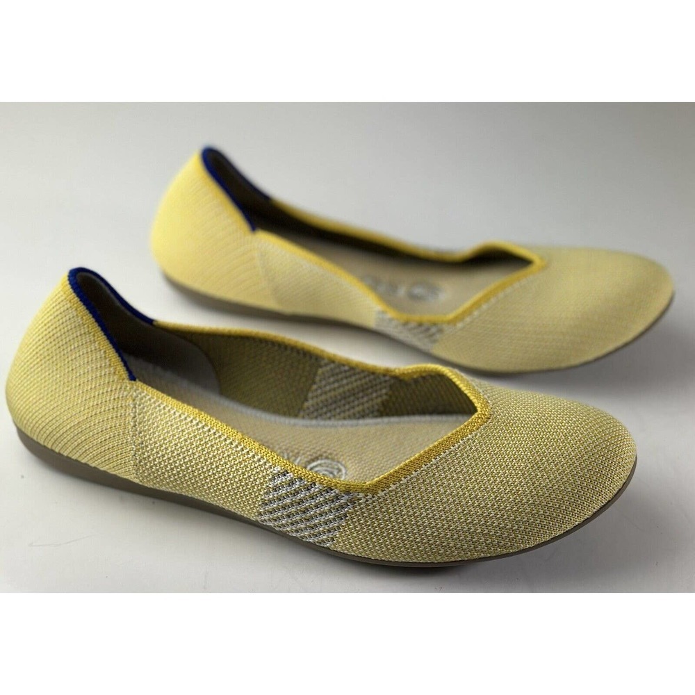 Rothy's Round Toe The Flat Ballet Slip On Knit Shoes Sunshine Yellow Women's 6 - Picture 10 of 11